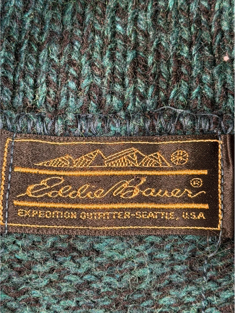 Eddie Bauer Vintage Shawl Collar Wool Sweater Size L